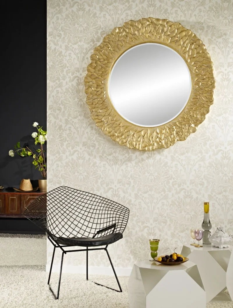 Casa Padrino Hotel / Restaurant Spiegel Gold Rund Ø 110 cm - Luxus Qualität Runder Spiele