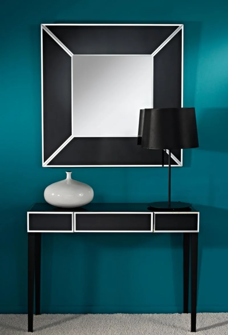 Casa Padrino Luxus Spiegel Schwarz 90 x H. 90 cm - Luxus Möbel & Accessoires