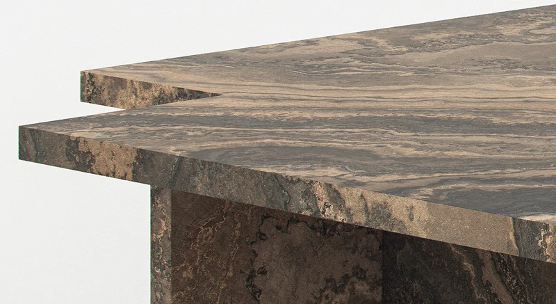 Casa Padrino Luxus Marmor Couchtisch Beige / Grau / Schwarz 95 x 95 x H. 35 cm - Edler Wohnzimmertisch aus hochwertigem Eramosa Marmor - Luxus Wohnzimmer Möbel