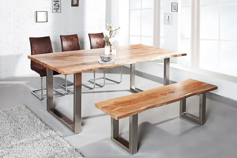 Casa Padrino Designer Sitzbank aus massivem Akazienholz Breite 160 cm, Höhe 40 cm