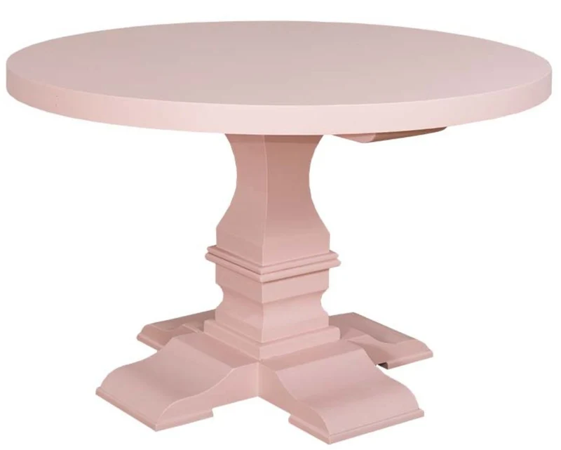 Casa Padrino Landhausstil Esstisch Rund Hellrosa / Rosa Ø 130 x H. 78 cm - Massives Kiefernholz Esszimmertisch