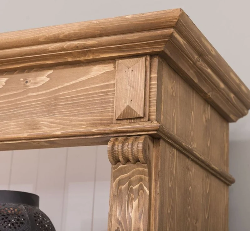 Casa Padrino Landhausstil Regalschrank Hellbraun / Weiß 180 x 39 x H. 197 cm - Massivholz Schrank - Bücherschrank - Wohnzimmerschrank - Büroschrank - Landhausstil Möbel
