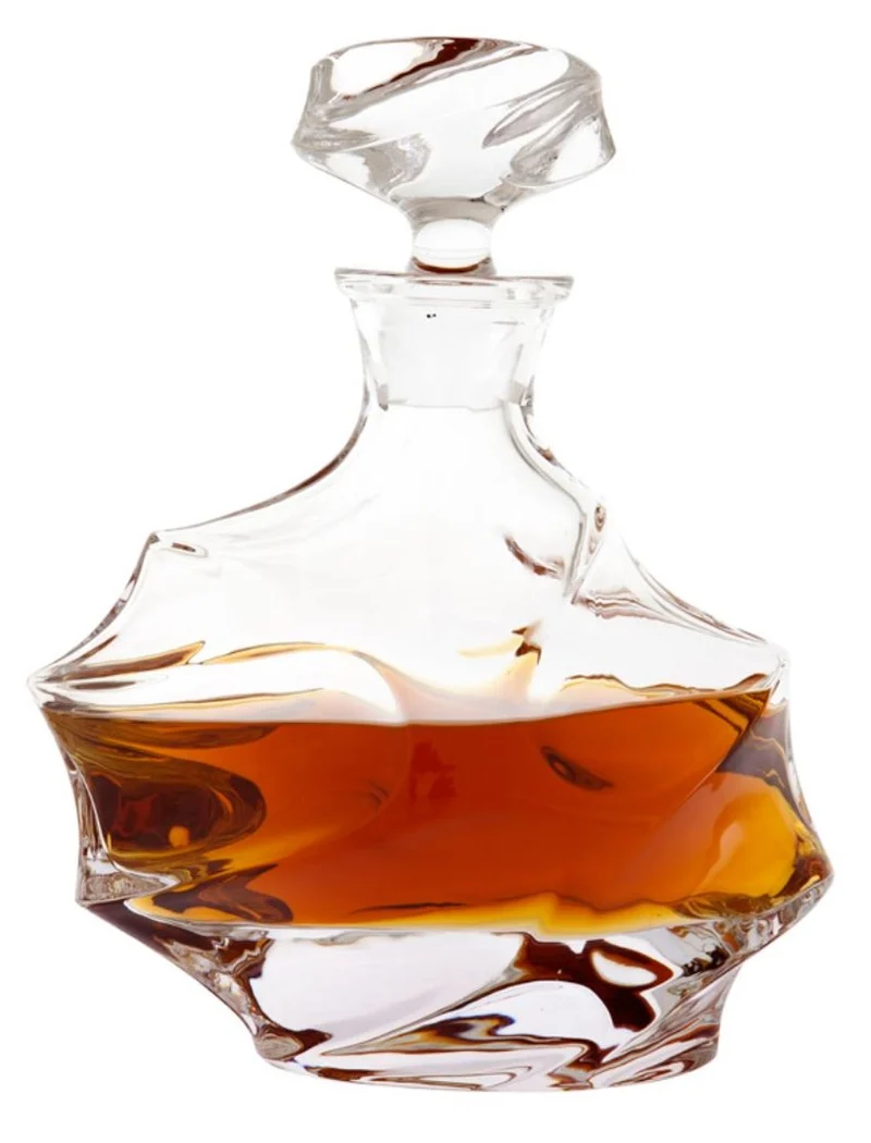 Casa Padrino Kristallglas Whisky Set - 5-teilig mit Karaffe und 4 Gläsern - Klar - 18 x 10,5 x H. 26 cm / 9 x 9 x H. 9,5 cm