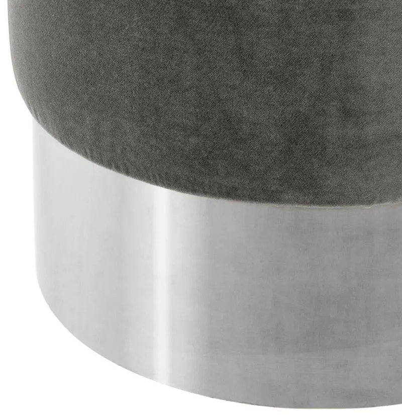 Casa Padrino Luxus Hocker Grau / Silber Ø 40 x H. 45 cm - Hotel Möbel