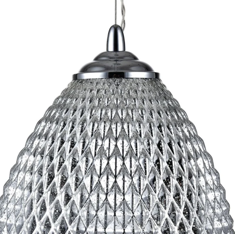 Casa Padrino Luxus Hängeleuchte Silber Ø 22 x H. 15,5 cm - Luxus Wohnzimmermöbel