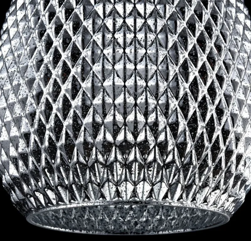 Casa Padrino Luxus Hängeleuchte Silber Ø 22 x H. 15,5 cm - Luxus Wohnzimmermöbel