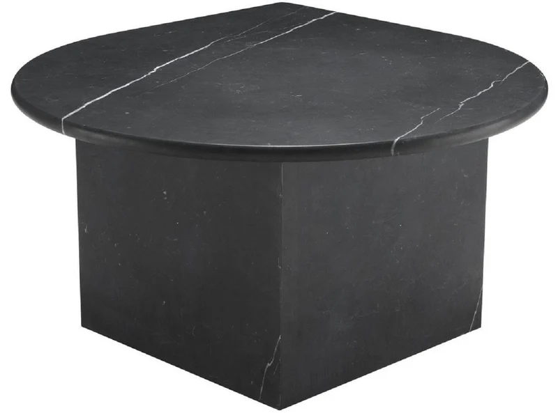 Casa Padrino Luxus Couchtisch Set Schwarz - 3 Wohnzimmertische aus hochwertigem Marmor - Luxus Wohnzimmer Möbel