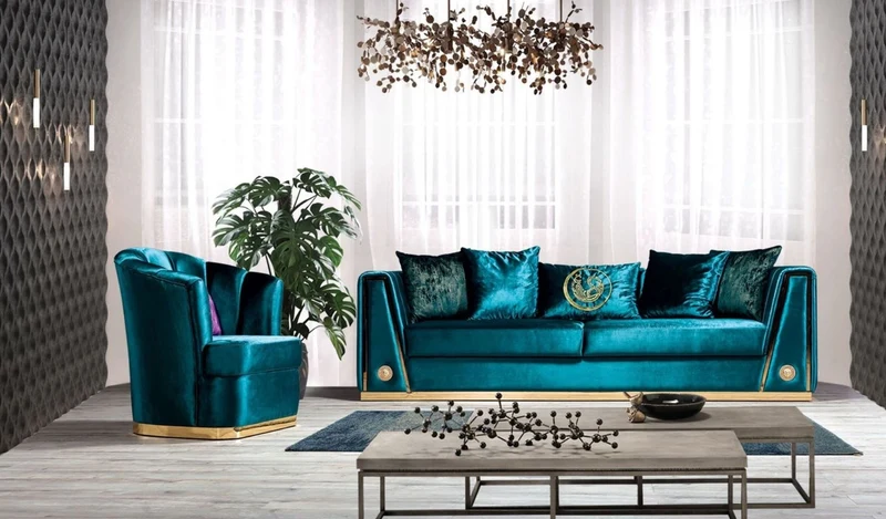 Casa Padrino Luxus Wohnzimmer Sessel Türkis / Gold 80 x 80 x H. 90 cm - Luxus Wohnzimmer Möbel