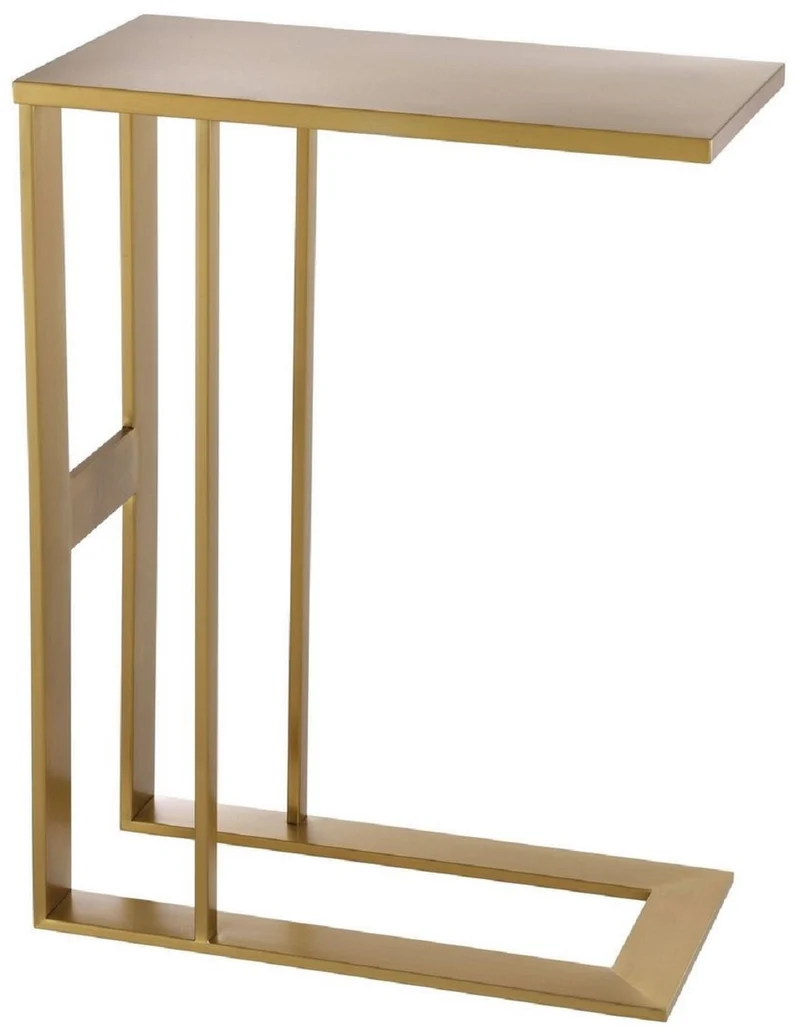 Casa Padrino Designer Edelstahl Beistelltisch Messingfarben 45 x 23 x H. 60 cm - Luxus Kollektion - Designer Möbel