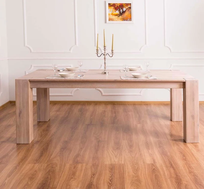 Casa Padrino Massivholz Esstisch Naturfarben 220 x 90 x H. 78 cm - Luxus Qualität