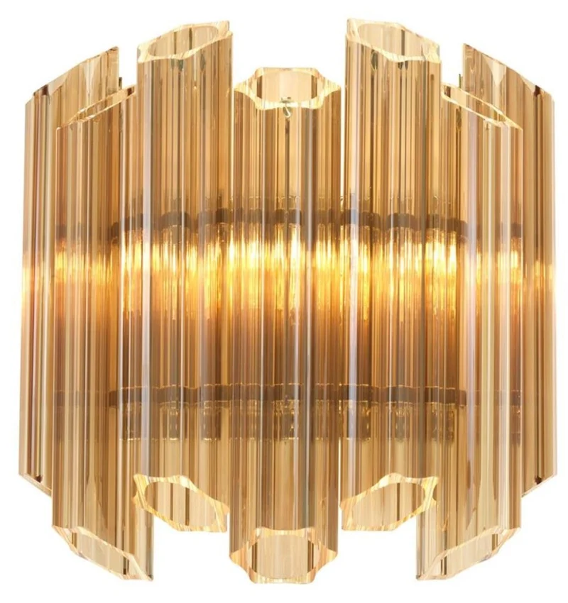 Casa Padrino Luxus Wohnzimmer Wandleuchte Gold 33 x 17 x H. 32,5 cm - Luxus Kollektion