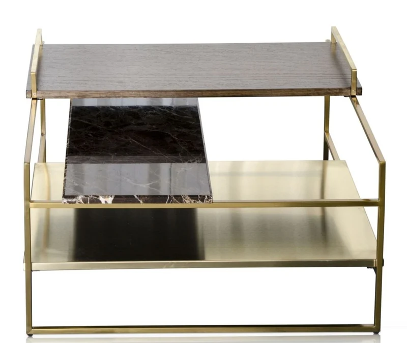 Casa Padrino Luxus Couchtisch Gold 60 x 60 x H. 36,5 cm - Designer Wohnzimmertisch