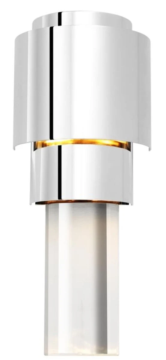 Casa Padrino Wohnzimmer Wandlampe Silber 15 x 10 x H. 37 cm - Luxus Qualität