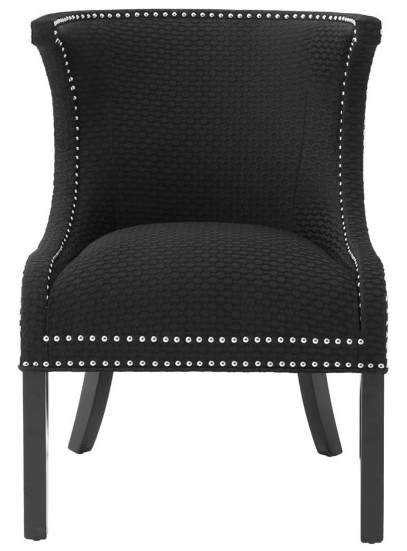 Casa Padrino Luxus Sessel / Ohrensessel Schwarz 66 x 60 x H. 91 cm - Limited Edition