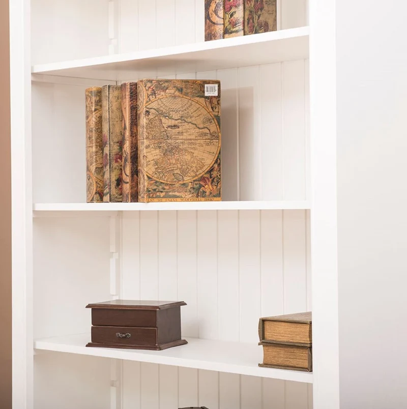 Casa Padrino Landhausstil Bücherschrank / Regalschrank Weiß 110 x 39 x H. 210 cm - Wohnzimmerschrank mit 2 Türen
