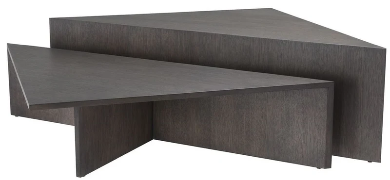 Casa Padrino Luxus Couchtisch Set Mokkafarben - 2 Eichenfurnier Wohnzimmertische - Wohnzimmer Möbel - Luxus Qualität