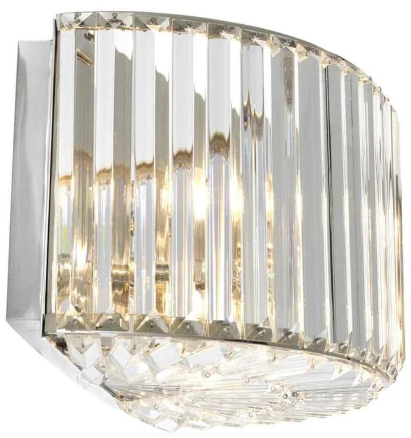 Casa Padrino Wandleuchte in silber mit klarem Glas 42 x 23 x H. 20 cm - Luxus Qualität
