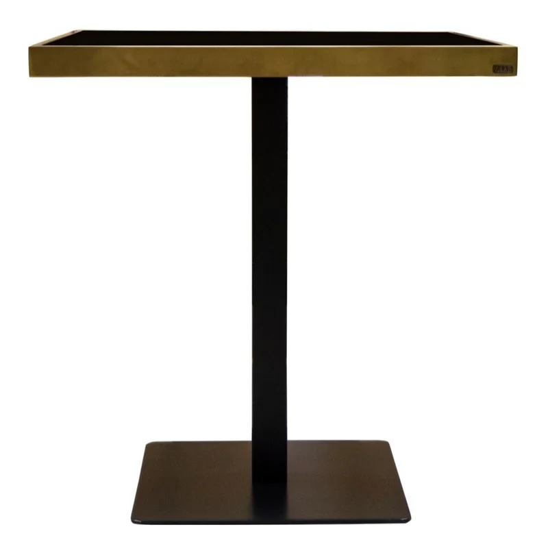 Casa Padrino Luxus Esstisch Schwarz / Gold 70 x 70 x H. 76 cm - Esszimmermöbel