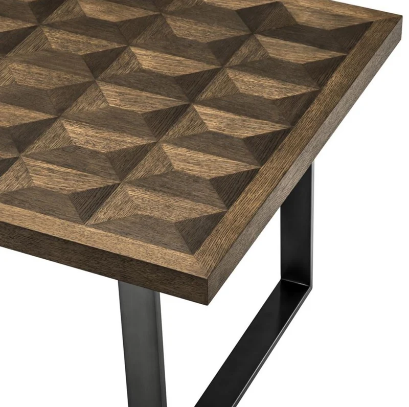 Casa Padrino Esstisch Braun / Bronze 230 x 100 x H. 75 cm - Luxus Küchentisch mit Eichenfurnier Tischplatte