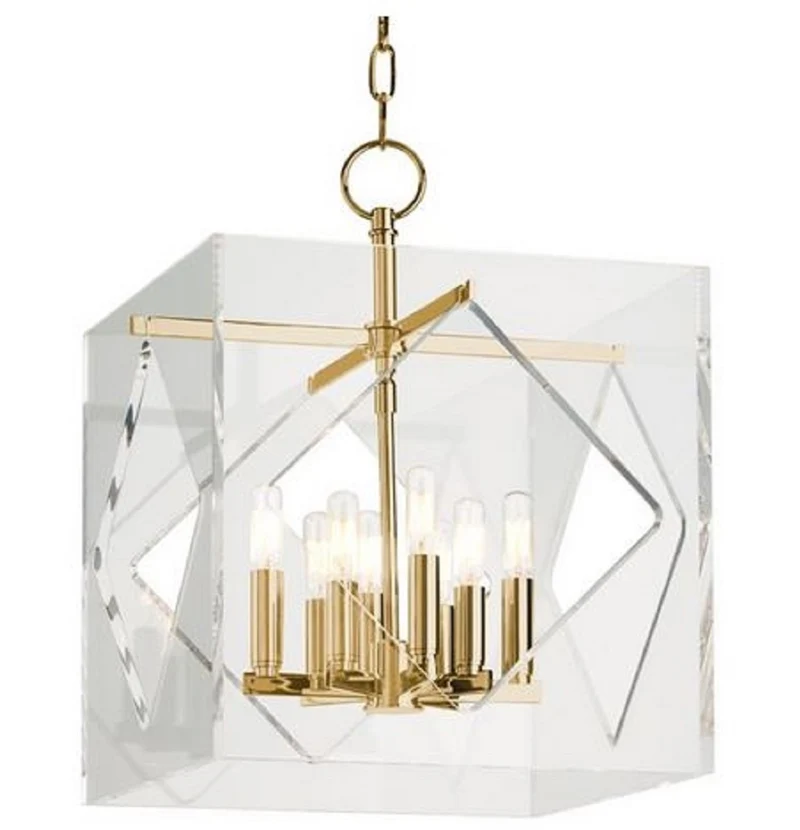 Casa Padrino Luxus Hängeleuchte Antik Messingfarben 40,7 x 40,7 x H. 54,6 cm - Pendelleuchte in Würfelform