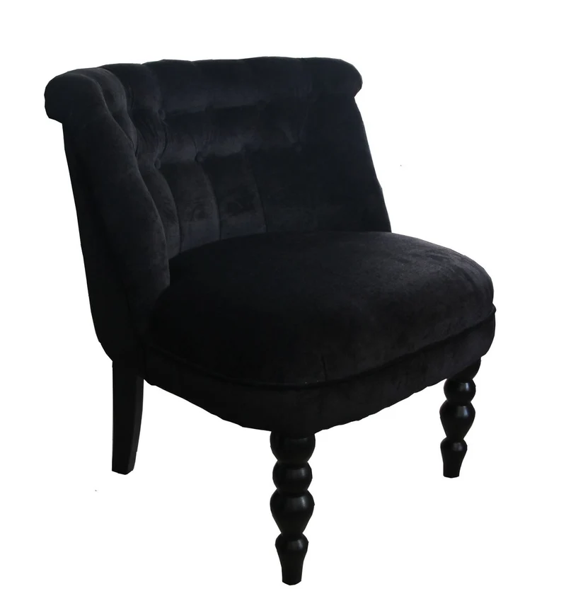 Casa Padrino Luxus Barock Salon Stuhl Paris - Edler Samtstuhl in Schwarz - 58 x 53 x H. 71 cm