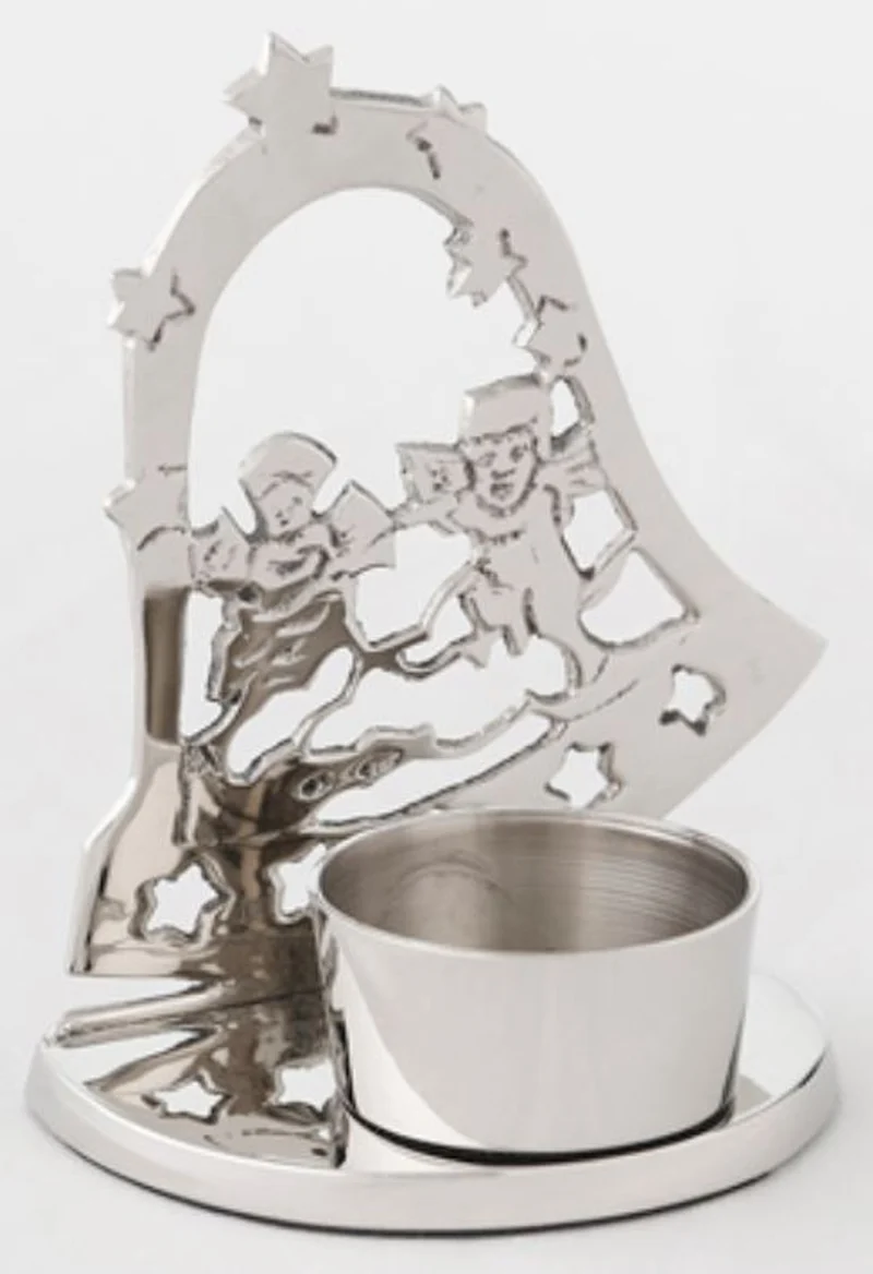 Casa Padrino Luxus Teelichthalter Silber aus vernickeltem Messing 9 x 9 x H. 11 cm