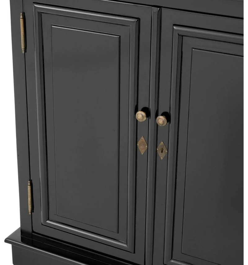 Casa Padrino Luxus Wohnzimmerschrank Schwarz 90 x 38 x H. 230 cm - Limited Edition