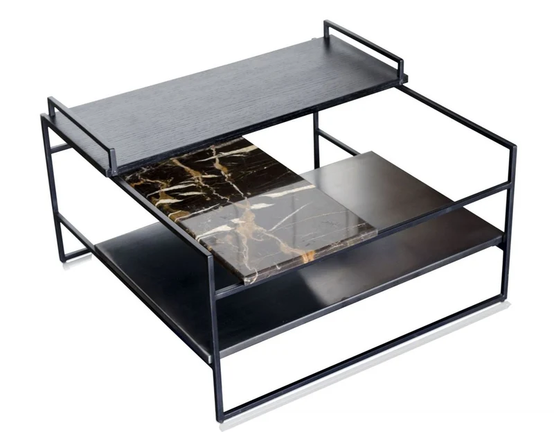 Casa Padrino Luxus Couchtisch Schwarz 60 x 60 x H. 36,5 cm - Designer Wohnzimmertisch