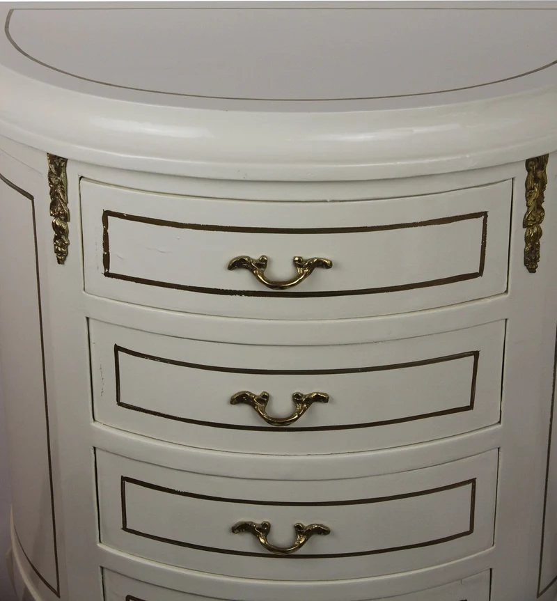 Casa Padrino Barock Kommode Creme/Gold Breite 68 cm - Antik Stil Möbel