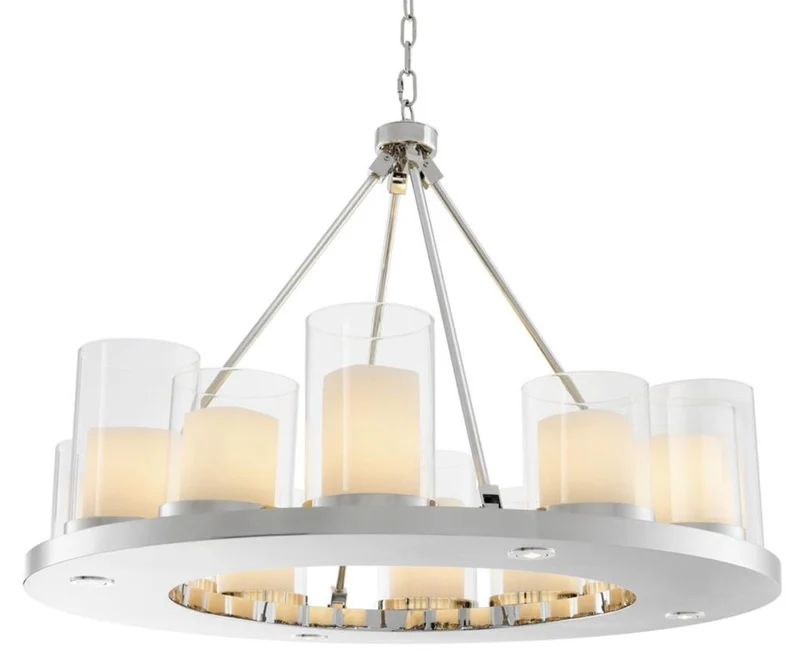 Casa Padrino Luxus Kronleuchter in silber 90 x H. 65 cm - Hotel Restaurant Kollektion