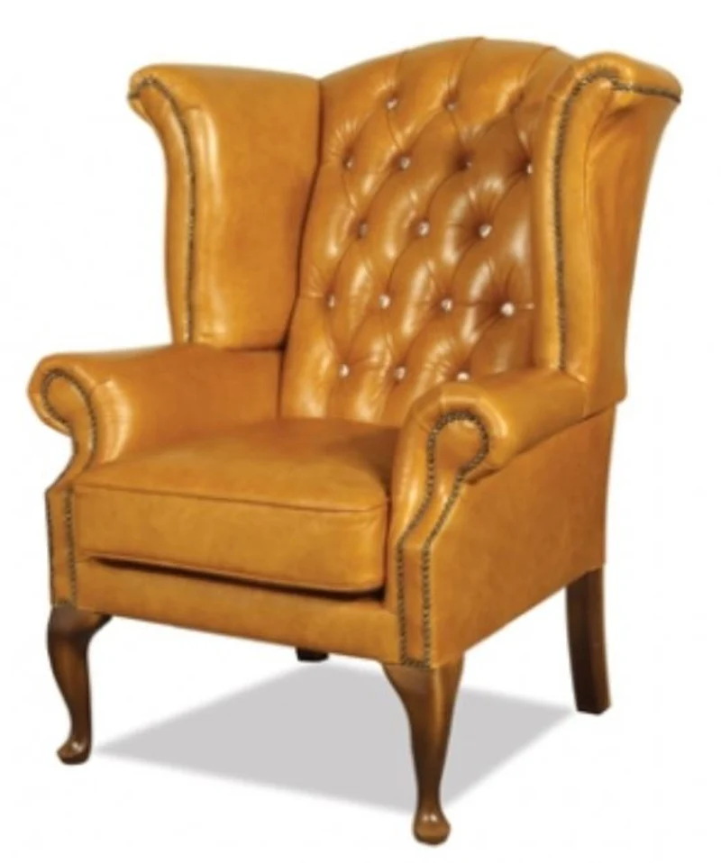 Casa Padrino Echtleder Sessel mit Glitzersteinen 95 x 95 x H. 110 cm - Luxus Wohnzimmer Ohrensessel