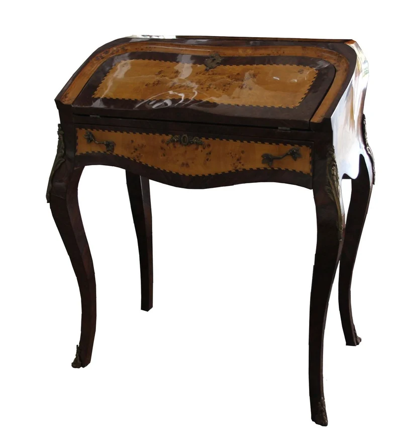 Casa Padrino Barock Sekretär Mahagony Braun - 74 x 45 x H 88 cm - Sekretär Antik Stil