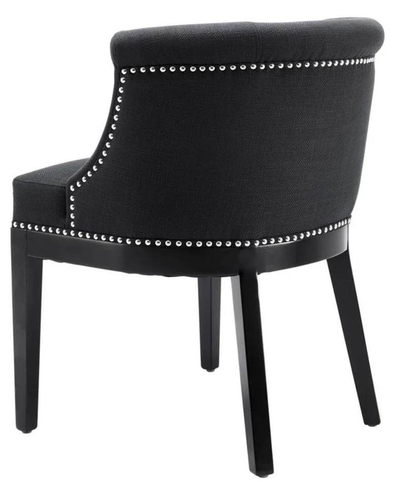 Casa Padrino Luxus Esszimmerstuhl Schwarz 59 x 56 x H. 80 cm - Restaurant Möbel
