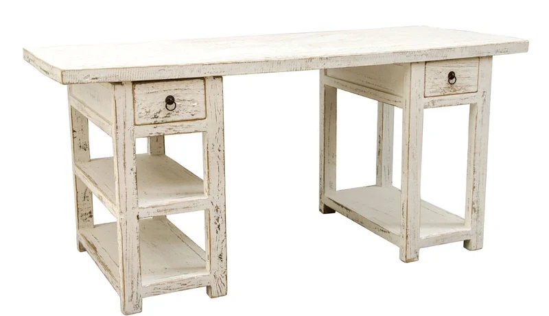 Casa Padrino Landhausstil Schreibtisch Antik Weiß 170 x 70 x H. 80 cm - Büromöbel im Landhausstil