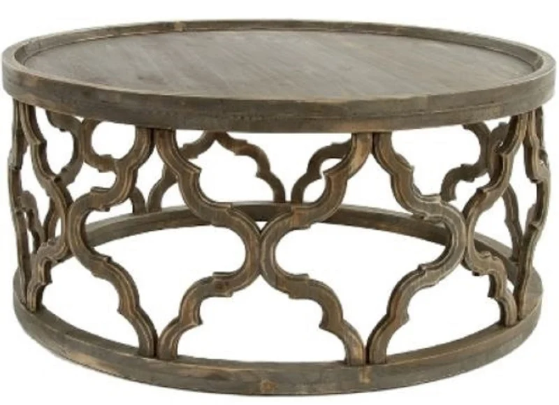 Casa Padrino Designer Couchtisch Braun Ø 80 x H. 37 cm - Moderner Runder Holz Wohnzimmertisch