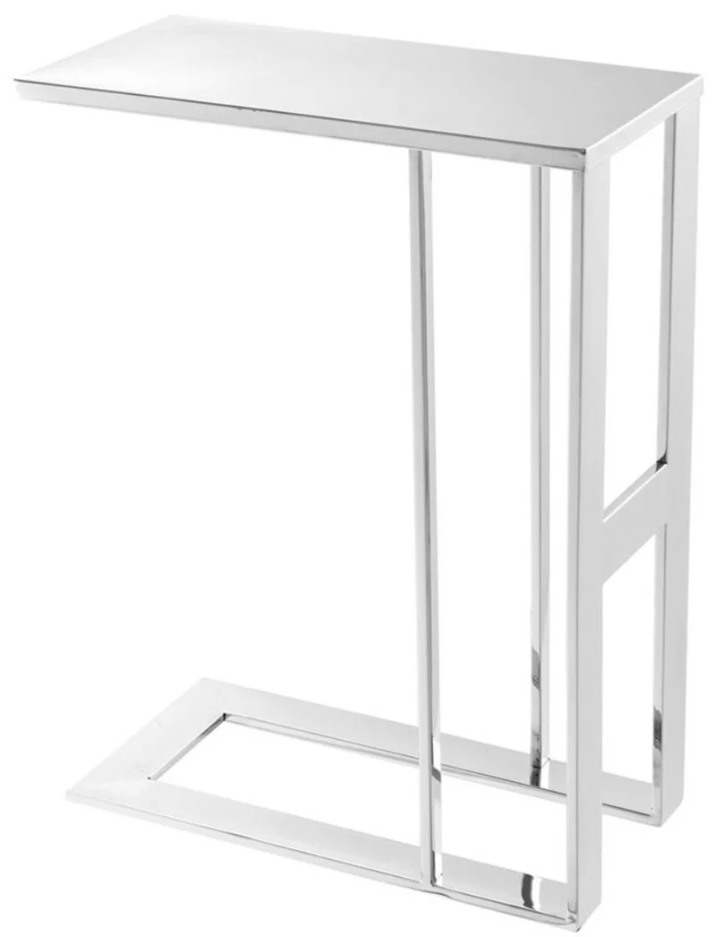 Casa Padrino Luxus Designer Edelstahl Beistelltisch Silber 45 x 23 x H. 60 cm - Designermöbel