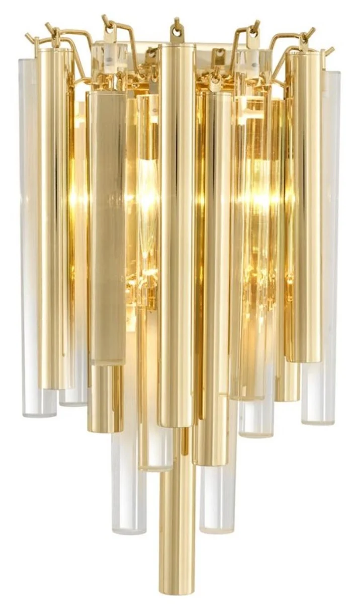 Casa Padrino Luxus Wandleuchte / Wandlampe Gold 23 x 14,5 x H. 42 cm - Hotel Restaurant Kollektion