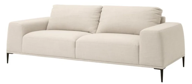 Casa Padrino Luxus Sofa Naturfarbig 223 x 93 x H. 80 cm - Luxus Wonzimmer Möbel