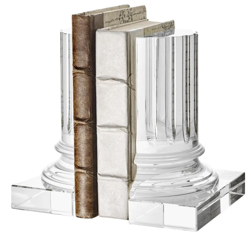 Casa Padrino Kristallglas Buchstützen 2er Set 17 x 8,5 x H. 21 cm - Designer Hotel Deko