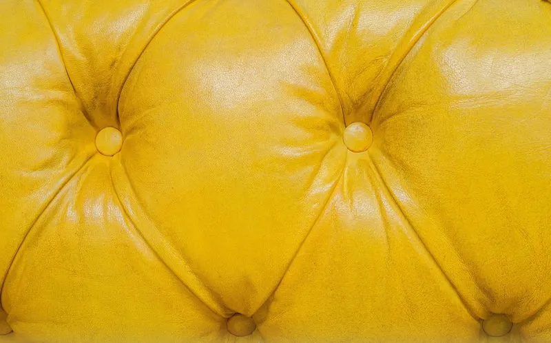 Casa Padrino Luxus Chesterfield 3er Sofa Gelb 320 x 110 x H. 71 cm - Luxus Leder Möbel