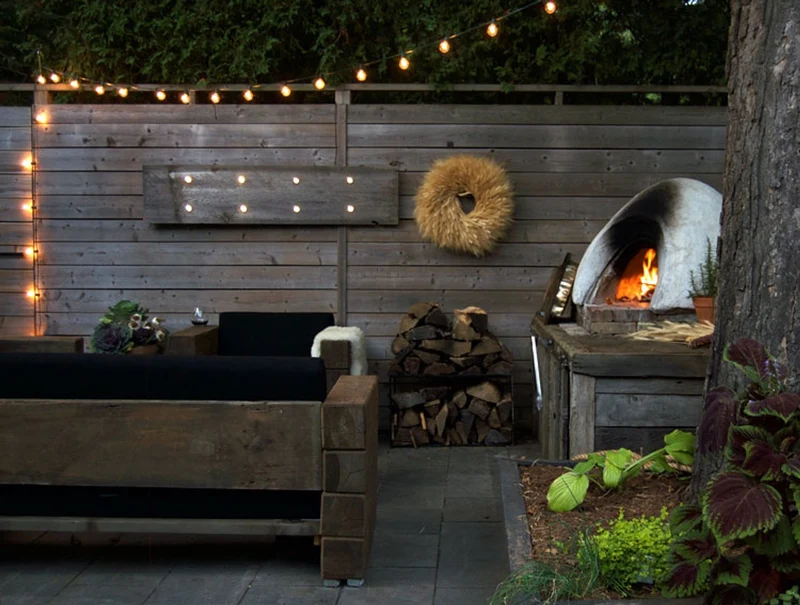 Casa Padrino Luxus Garten Lounge Set aus massivem Eichenholz mit Polsterung - Eckcouch, Sessel und Tisch, 150x70x40 cm