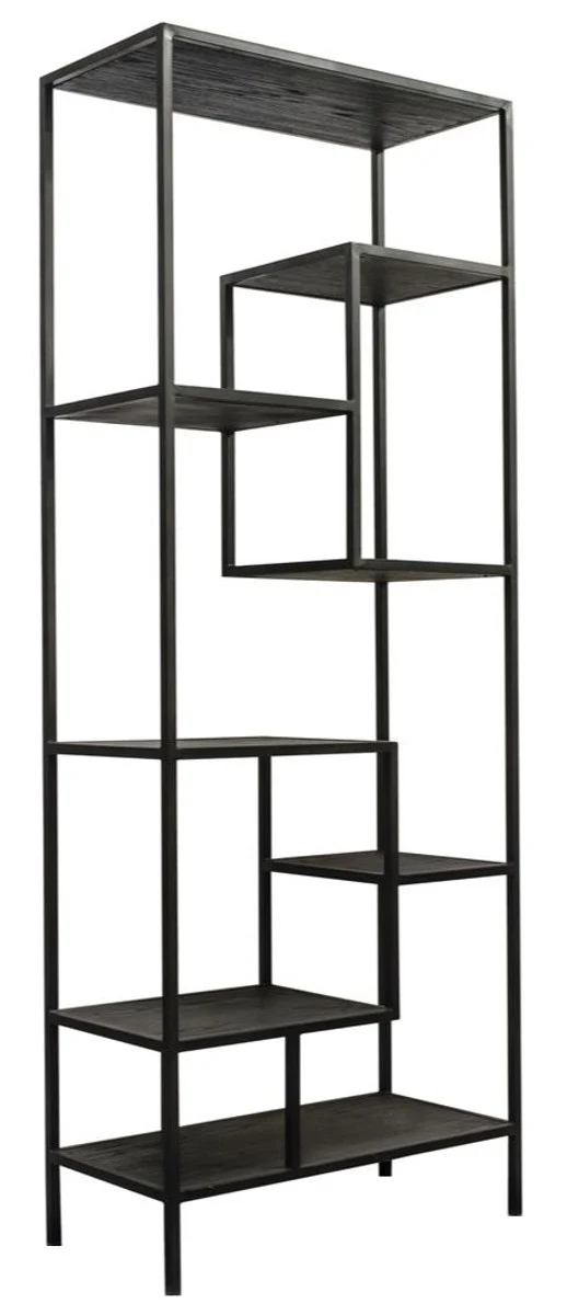Casa Padrino Designer Regalschrank Schwarz 80 x 40 x H. 210 cm - Luxus Qualität