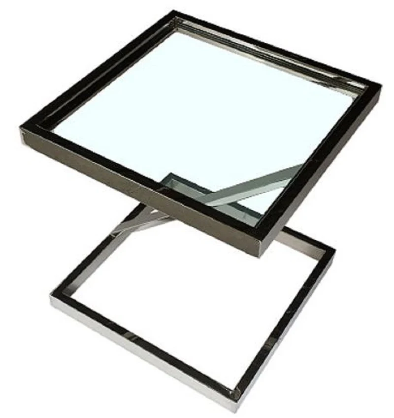 Casa Padrino Luxus Beistelltisch Silber 45 x 45 x H. 50 cm - Edelstahl Tisch mit Glasplatte - Wohnzimmermöbel