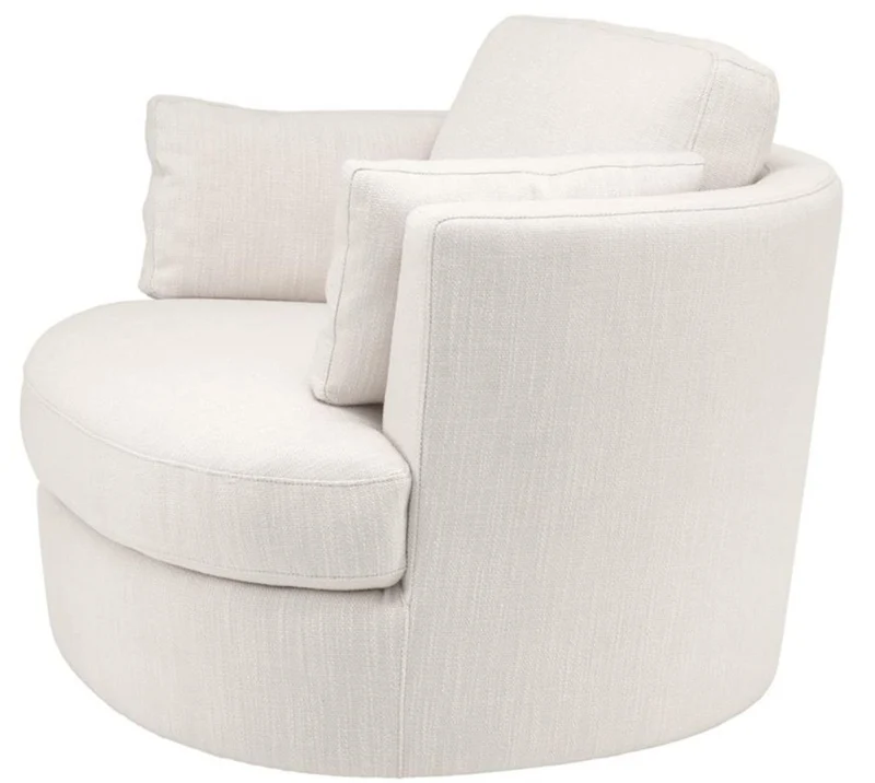Casa Padrino Luxus Sessel / Drehsessel Weiß 110 x 100 x H. 70 cm - Wohnzimmermöbel
