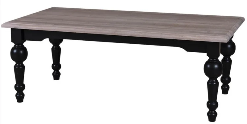Casa Padrino Landhausstil Couchtisch mit Eichenholz Tischplatte 120 x 65 x H. 45 cm - Luxus Qualität