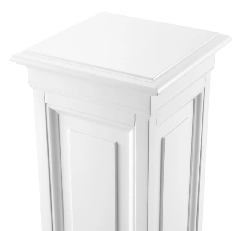Casa Padrino Designer Mahagoni Säule Weiß 33 x 33 x H. 100 cm - Luxus Beistelltisch