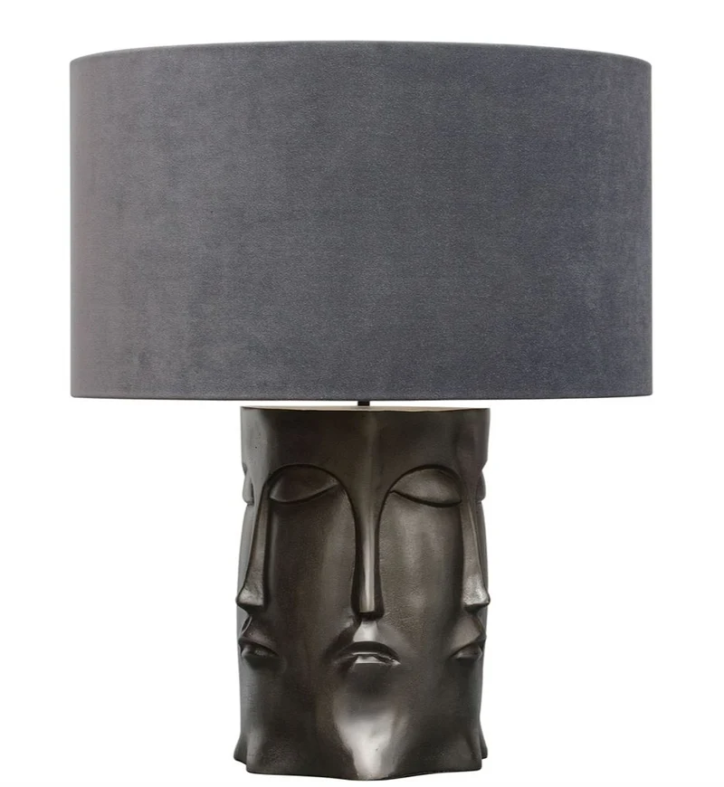 Casa Padrino Luxus Tischlampe in bronze schwarz mit anthrazitfarbenen Lampenschirm 60 x H. 73 cm - Hotel Restaurant Lampen