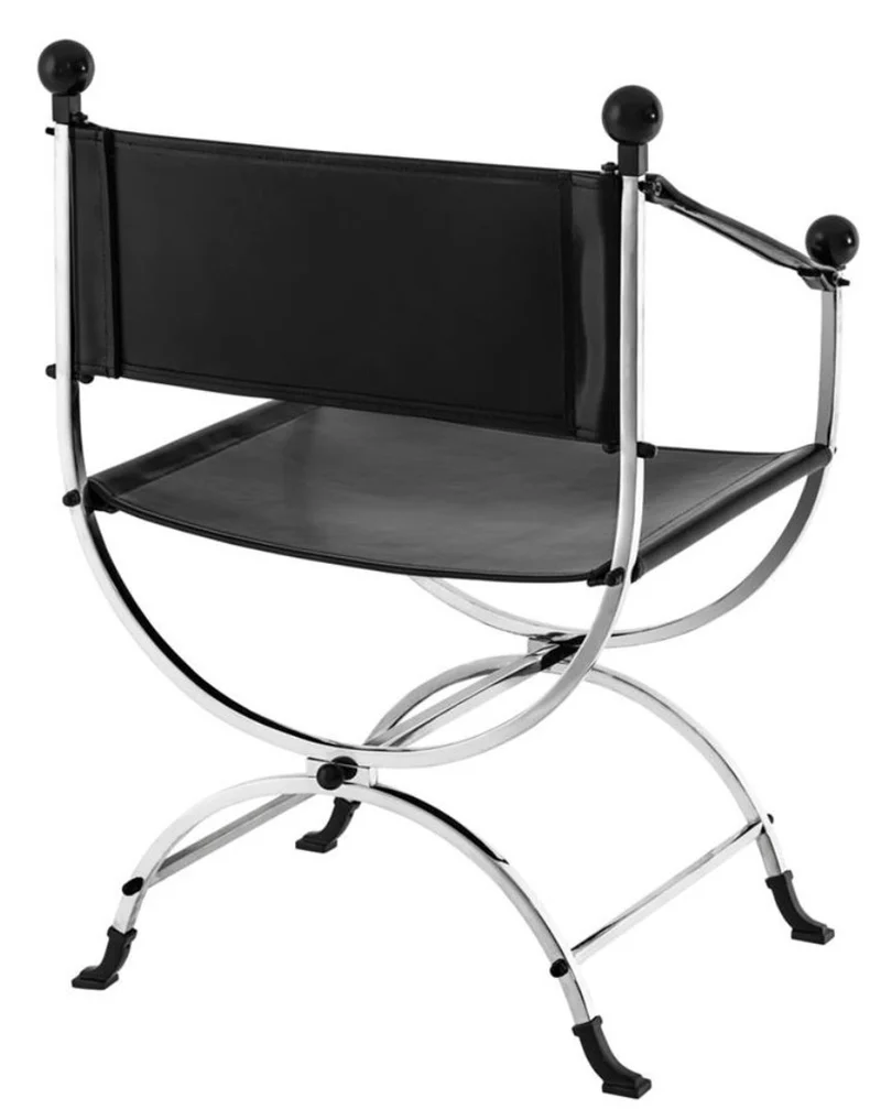 Casa Padrino Designer Stuhl mit Armlehnen 59 x 44 x H. 87 cm - Luxus Bürostuhl