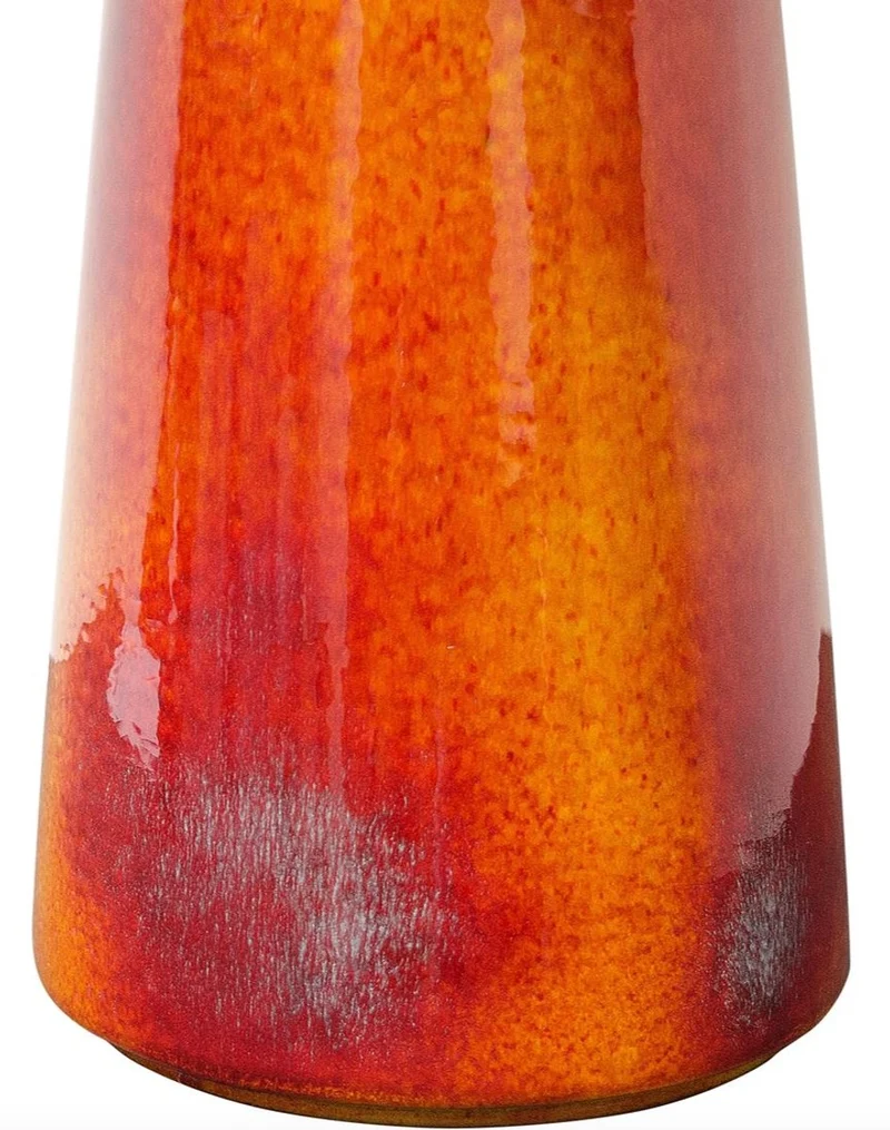 Casa Padrino Luxus Keramik Tischleuchte Orange / Gold 45 x H. 117 cm - Luxus Qualität