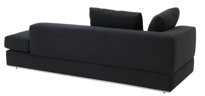 Casa Padrino Designer Sofa Schwarz Linksseitig 231 x 101 x H. 85 cm - Luxus Wohnzimmer Möbel